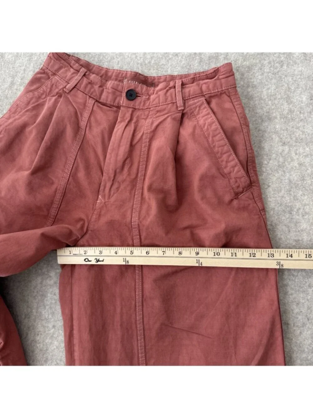 Everlane Linen Blend Pants Womens 2 Garment Dyed Pleated Wide Leg Ankle Length